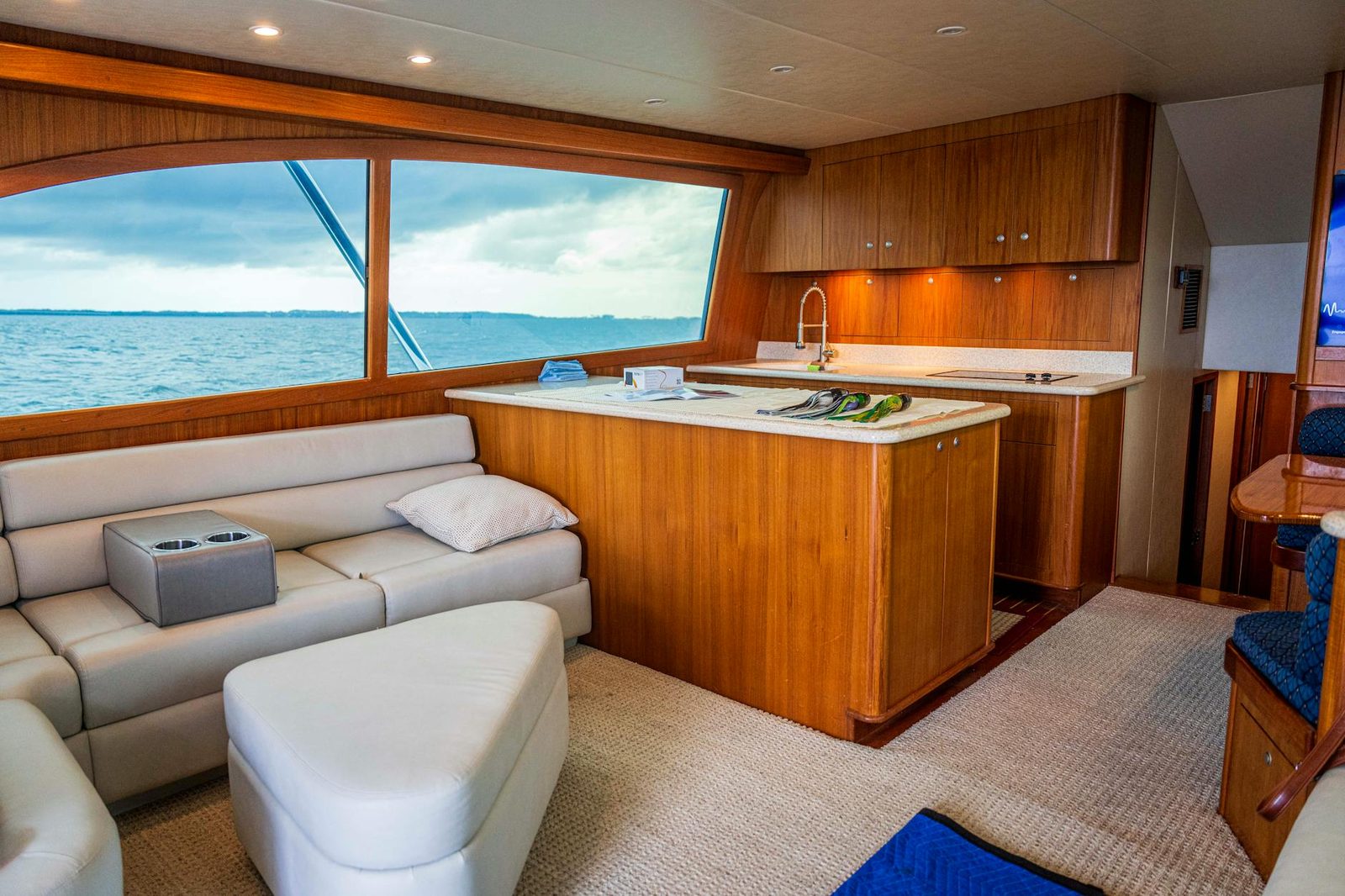 Superyacht interior dining area