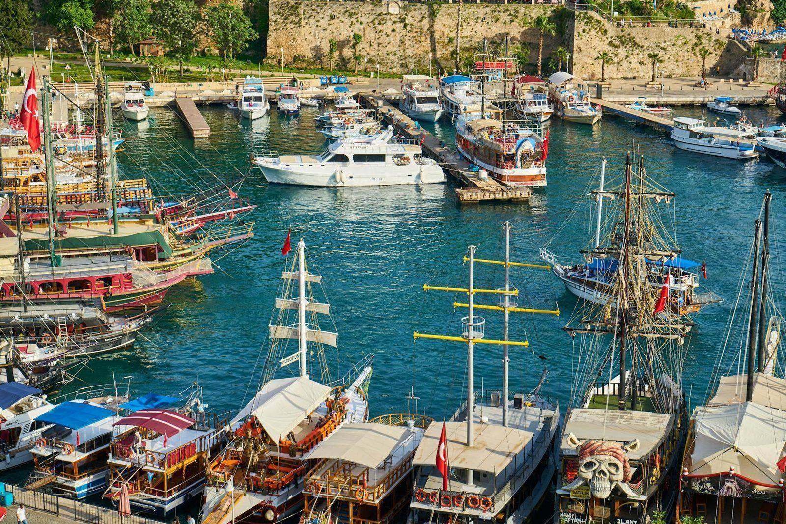 Mediterranean marina with yachts