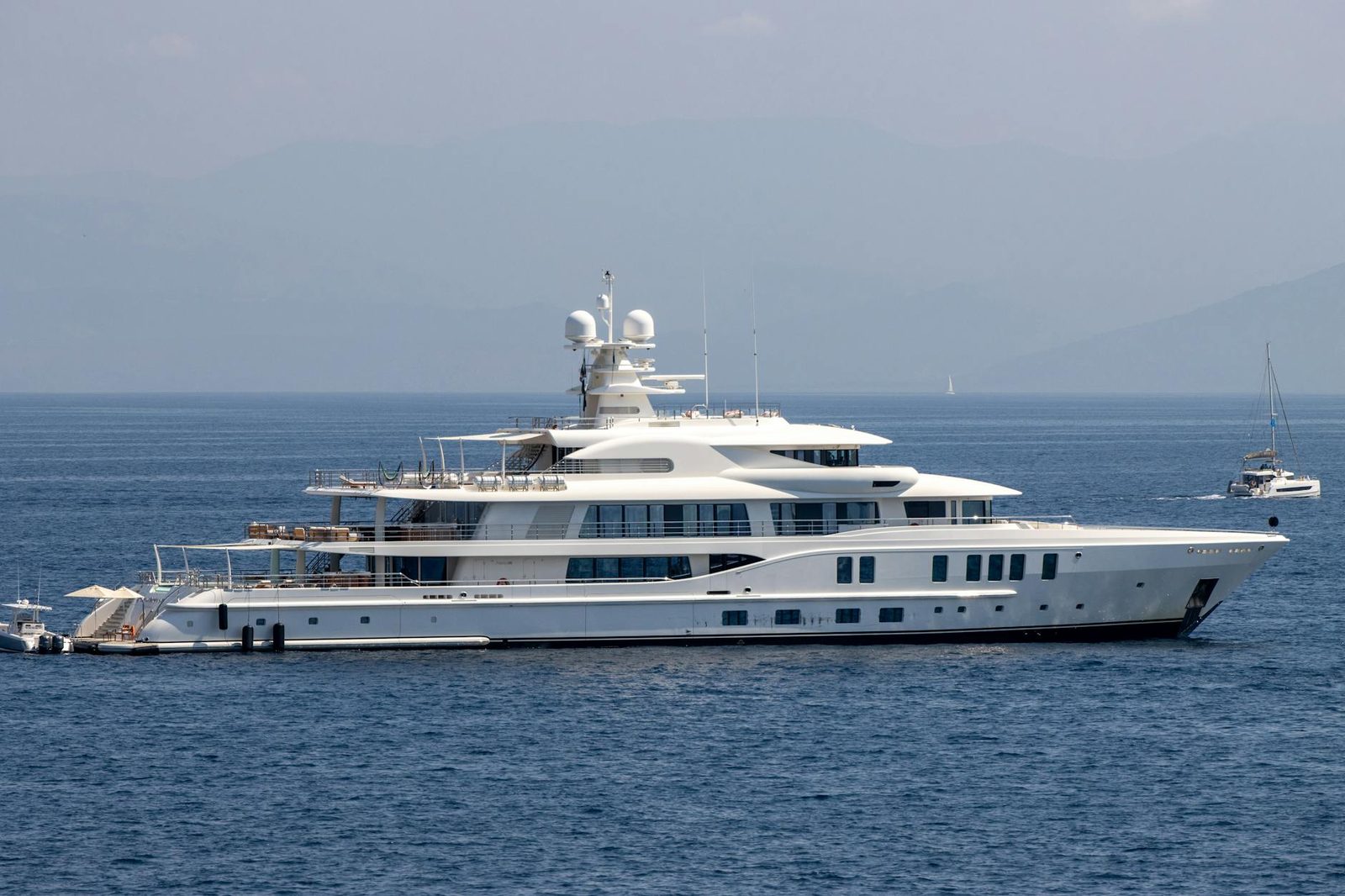 Large superyacht at sea